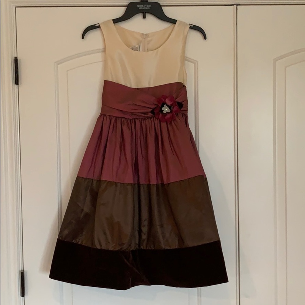 Girls formal color striped dress